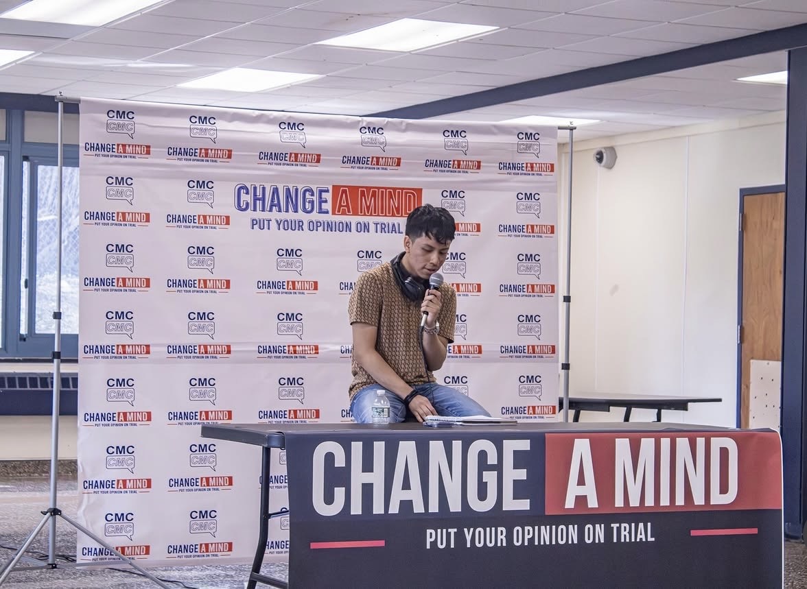 Student speaking at a CMC event